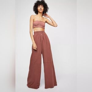 Free People Beach What's Up Pant Terrycloth Wide Leg Sweatpants| Xsmall